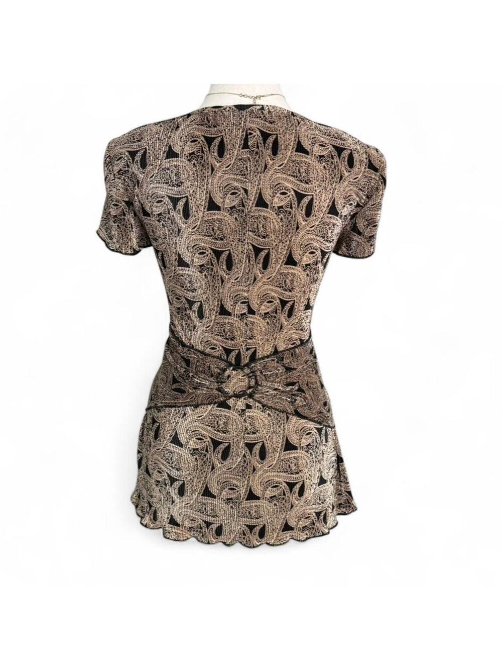 Connected Vintage Y2K Boho Styled Short Sleeve Buckle Back detail Medium (4)